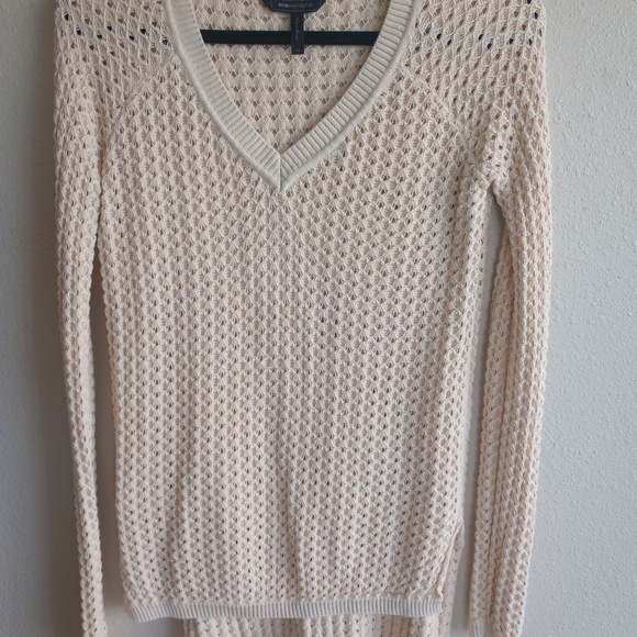 BCBG V-Neck Cream sweater - Picture 2 of 6